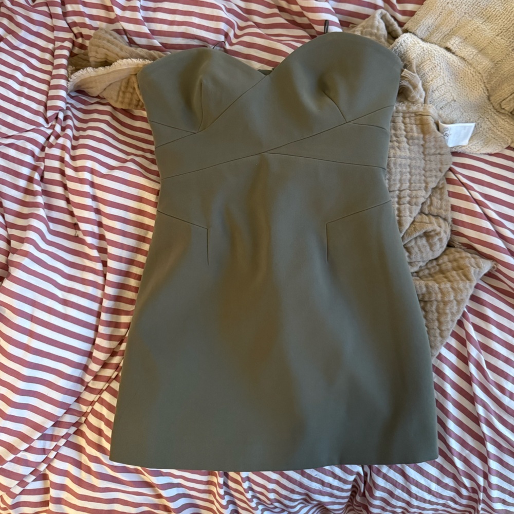 Finders Keepers Sage Strapless Mini Cocktail Dress